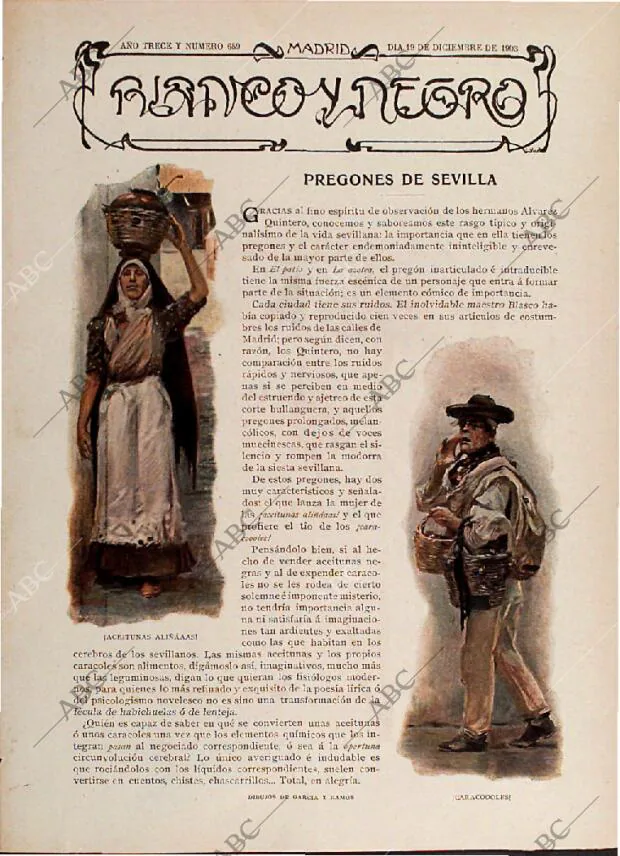 BLANCO Y NEGRO MADRID 19-12-1903 página 1