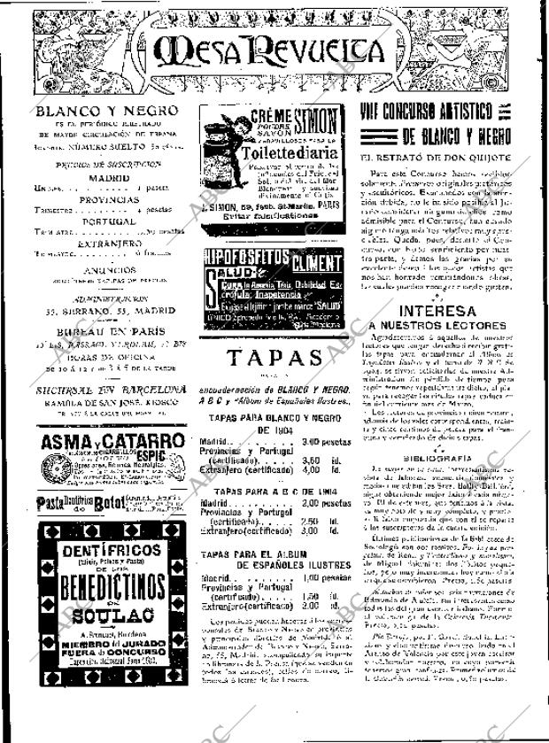 BLANCO Y NEGRO MADRID 25-03-1905 página 2