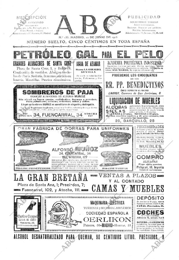 ABC MADRID 12-06-1905 página 1
