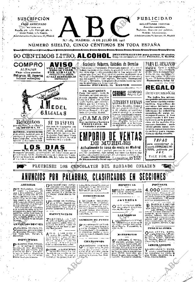 ABC MADRID 18-07-1905 página 1