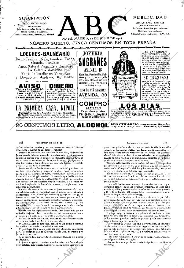 ABC MADRID 22-07-1905 página 1