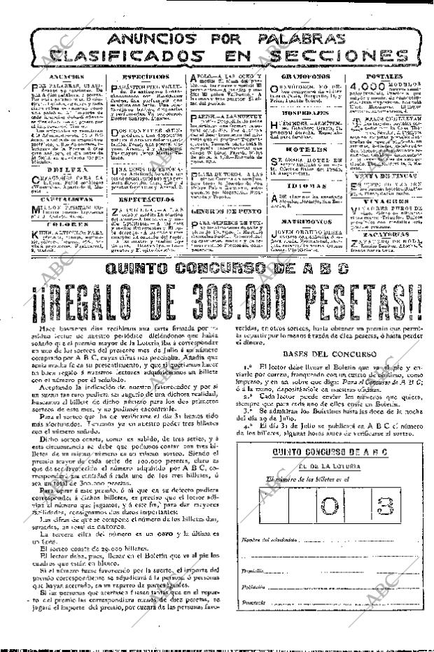Periodico Abc Madrid 25 07 1905 Portada Archivo Abc