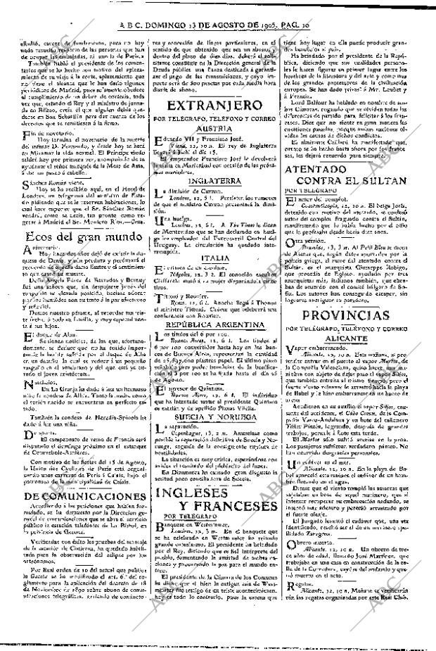 ABC MADRID 13-08-1905 página 10