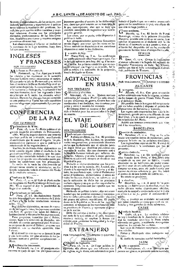 ABC MADRID 14-08-1905 página 11