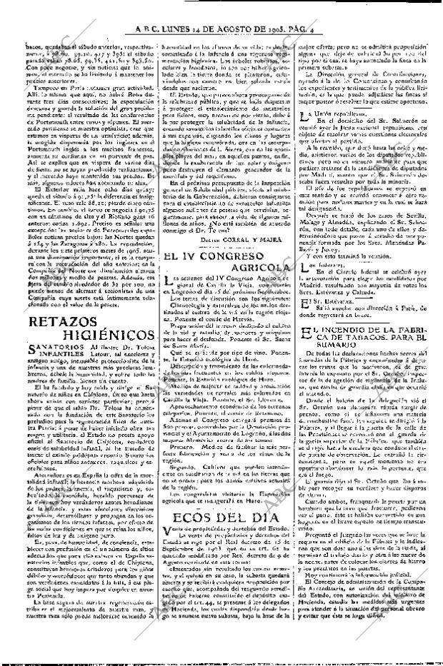 ABC MADRID 14-08-1905 página 4