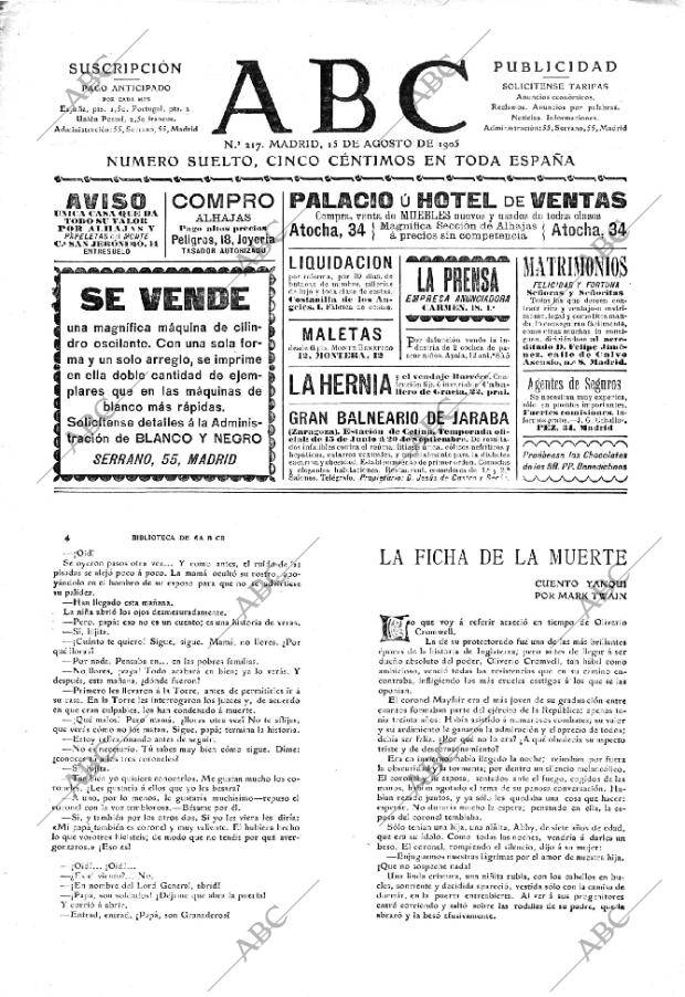 ABC MADRID 15-08-1905 página 1