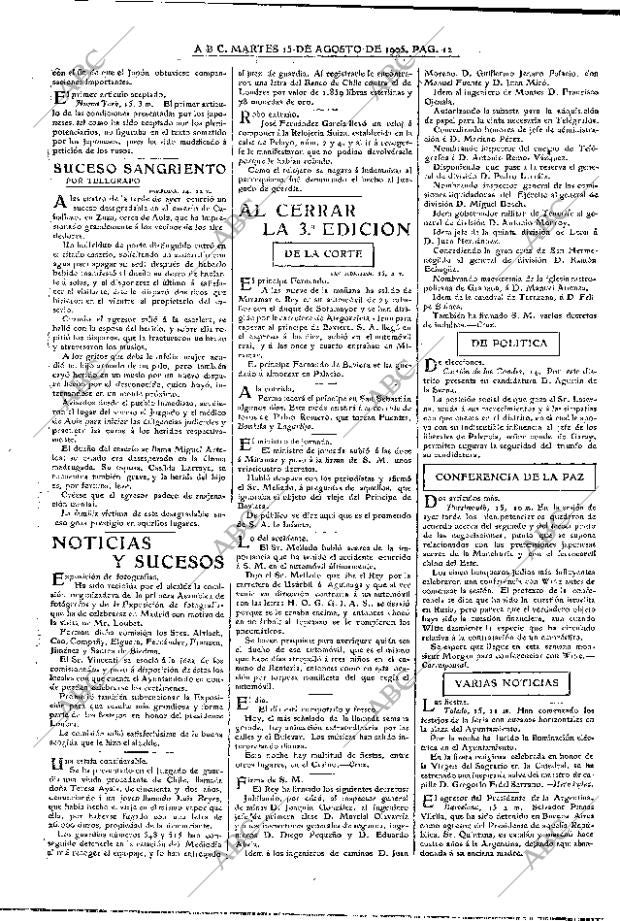 ABC MADRID 15-08-1905 página 12