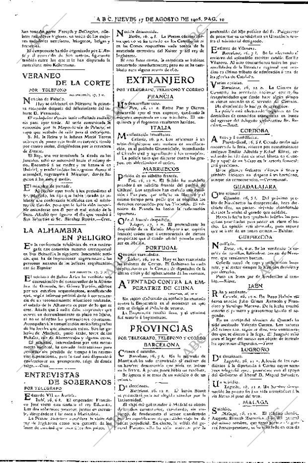 ABC MADRID 17-08-1905 página 10