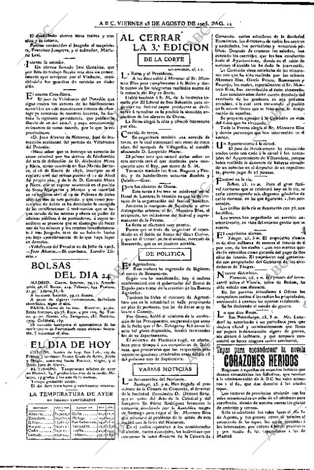 ABC MADRID 25-08-1905 página 12