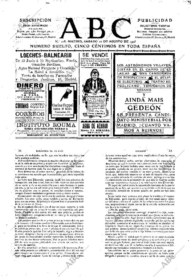 ABC MADRID 26-08-1905 página 1