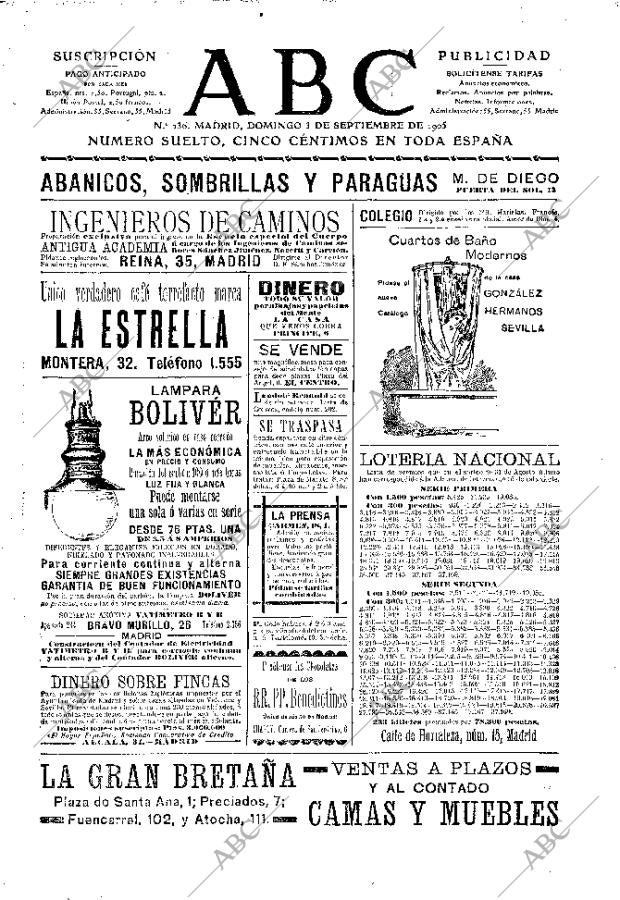 ABC MADRID 03-09-1905 página 1