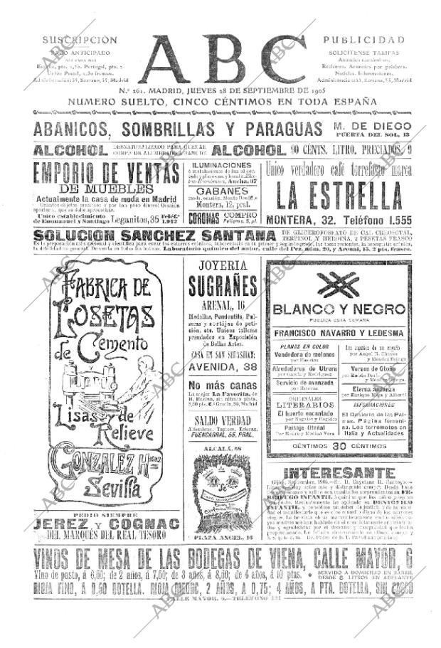 ABC MADRID 28-09-1905 página 1