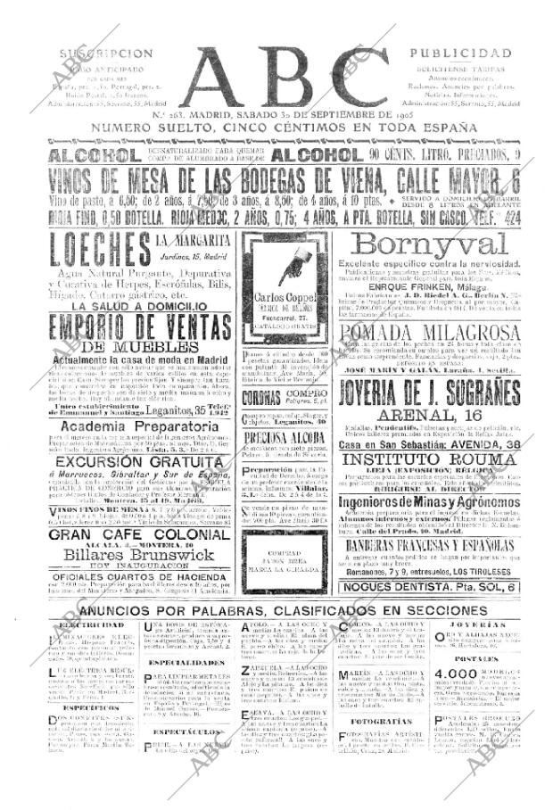 ABC MADRID 30-09-1905 página 1