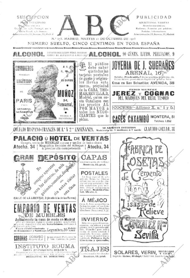 ABC MADRID 10-10-1905 página 1
