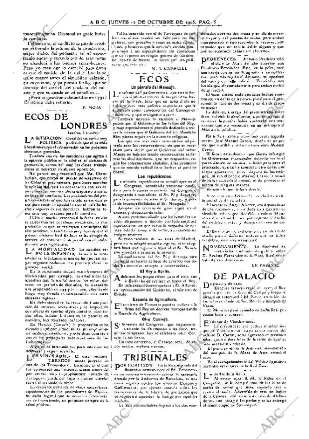 ABC MADRID 12-10-1905 página 5