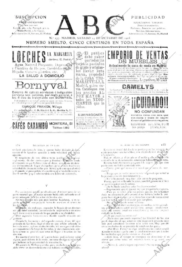 ABC MADRID 14-10-1905 página 1