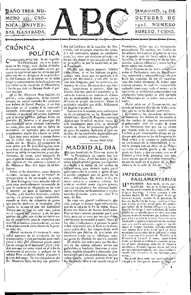 ABC MADRID 14-10-1905 página 3