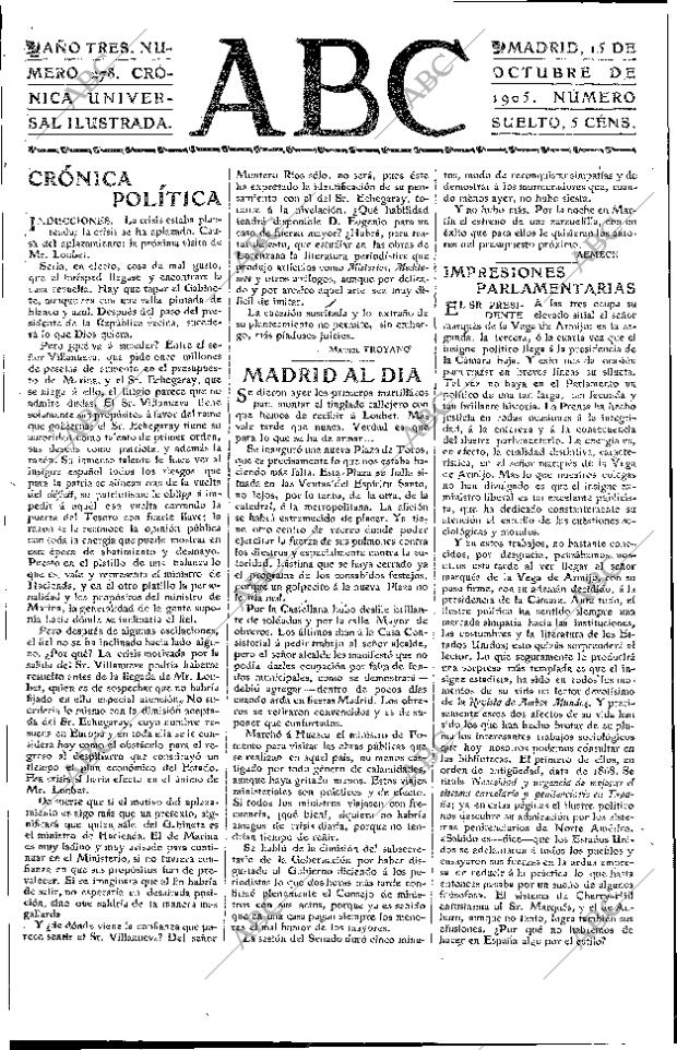 ABC MADRID 15-10-1905 página 3