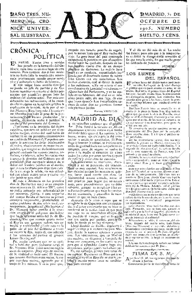 ABC MADRID 31-10-1905 página 3