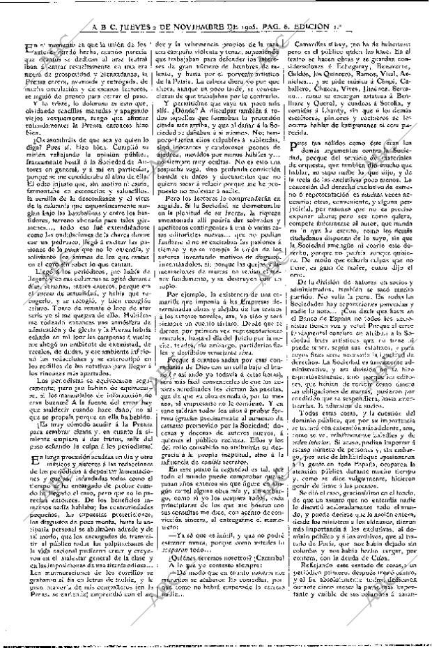 ABC MADRID 02-11-1905 página 6