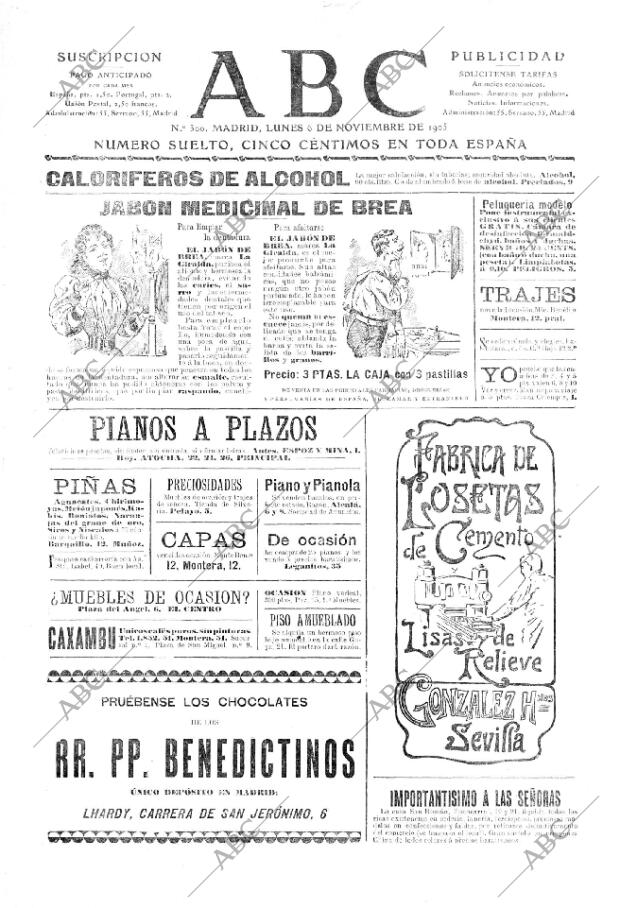 ABC MADRID 06-11-1905 página 1