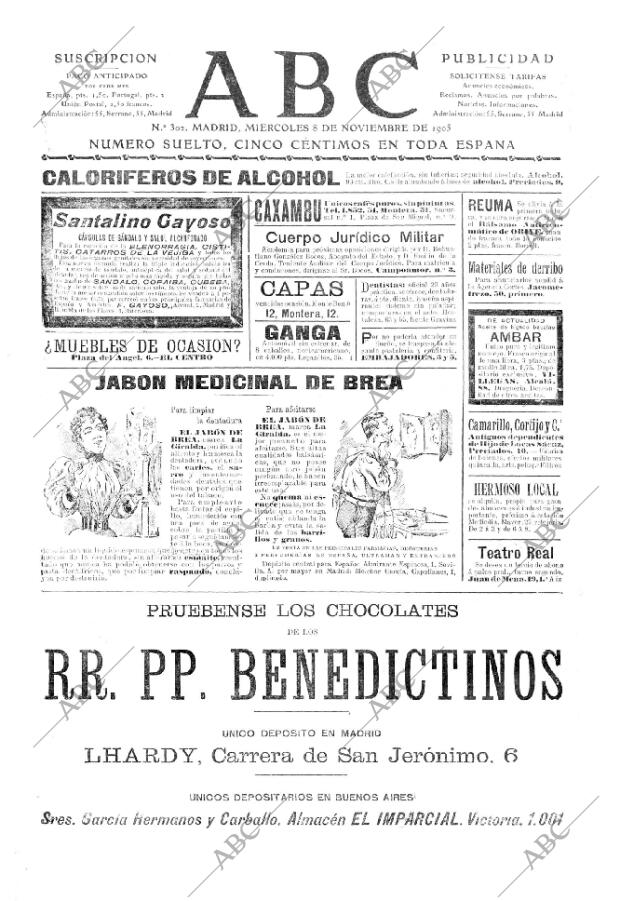 ABC MADRID 08-11-1905 página 1