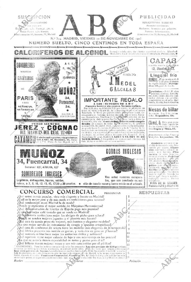 ABC MADRID 10-11-1905 página 1
