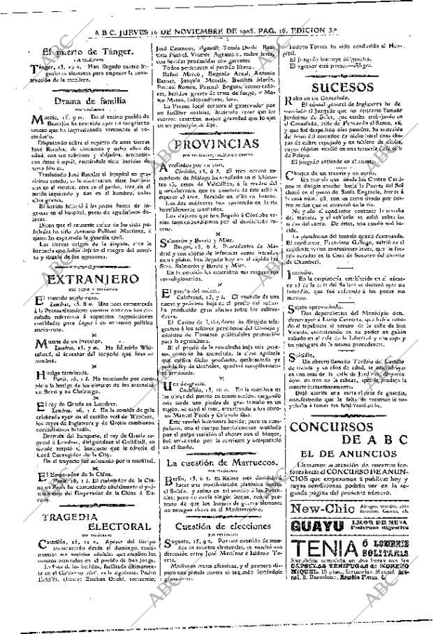 ABC MADRID 16-11-1905 página 16