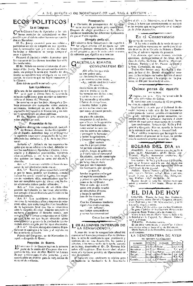 ABC MADRID 23-11-1905 página 6