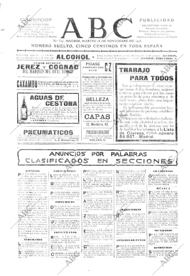 ABC MADRID 28-11-1905 página 1