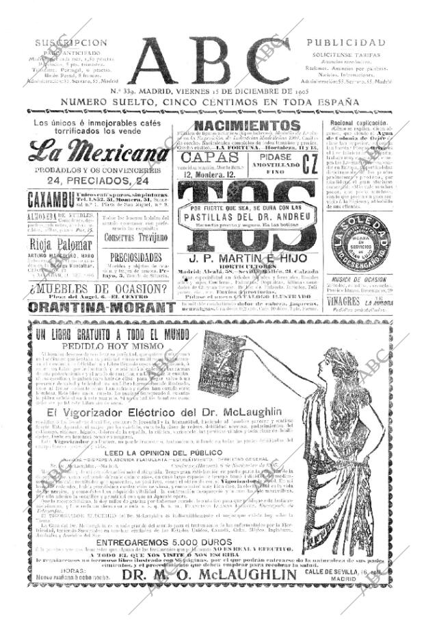 ABC MADRID 15-12-1905 página 1