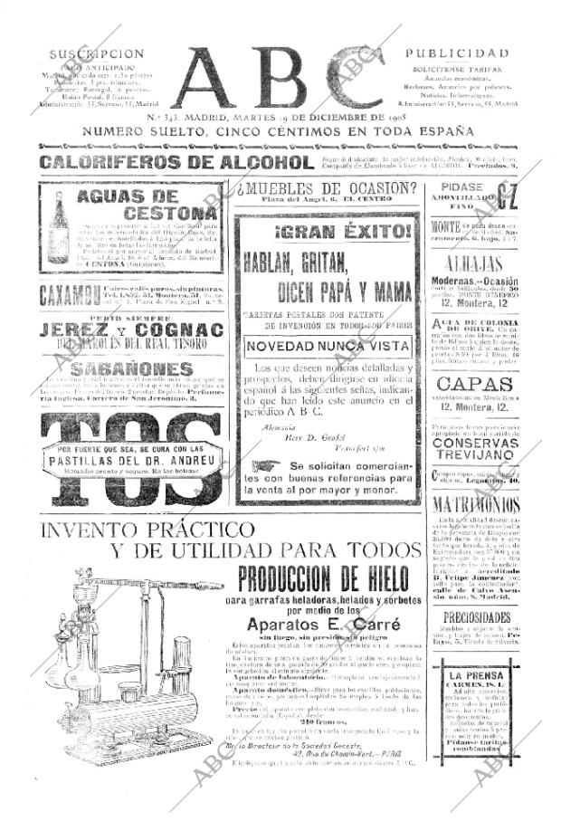 ABC MADRID 19-12-1905 página 1