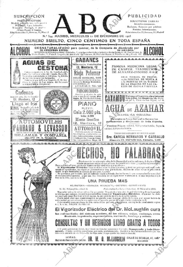 ABC MADRID 20-12-1905 página 1