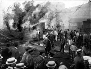 Incendio del depósito de máquinas de la Estación del Norte