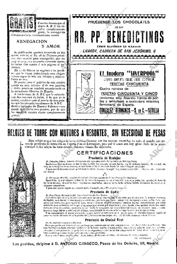 Periodico Abc Madrid 27 01 1906 Portada Archivo Abc