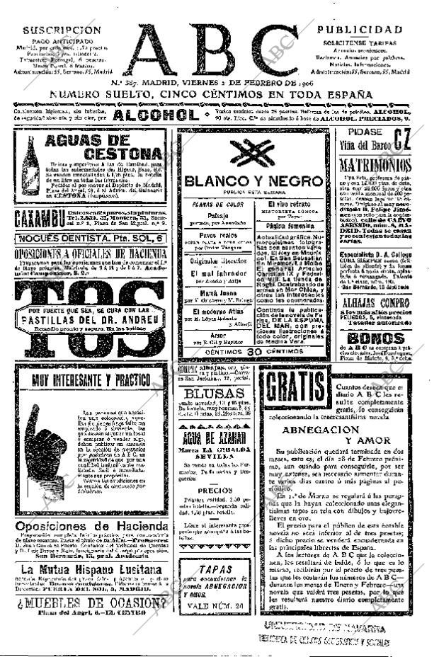 ABC MADRID 02-02-1906 página 1