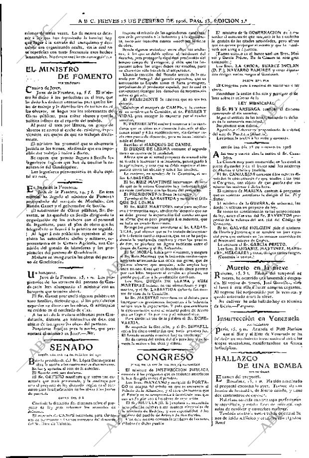 ABC MADRID 15-02-1906 página 13