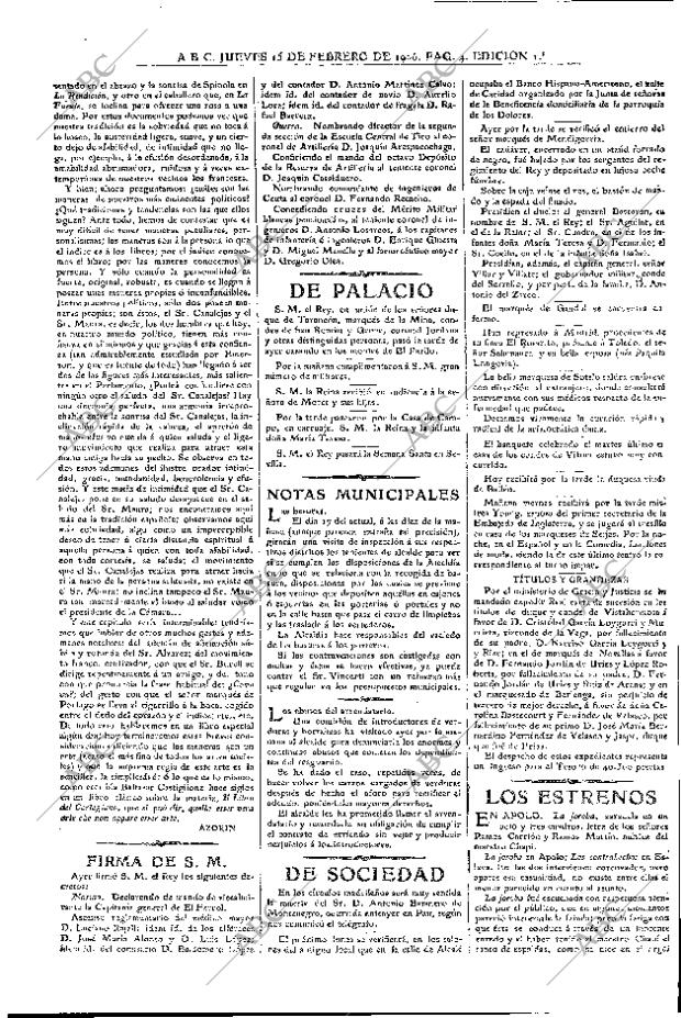 ABC MADRID 15-02-1906 página 4