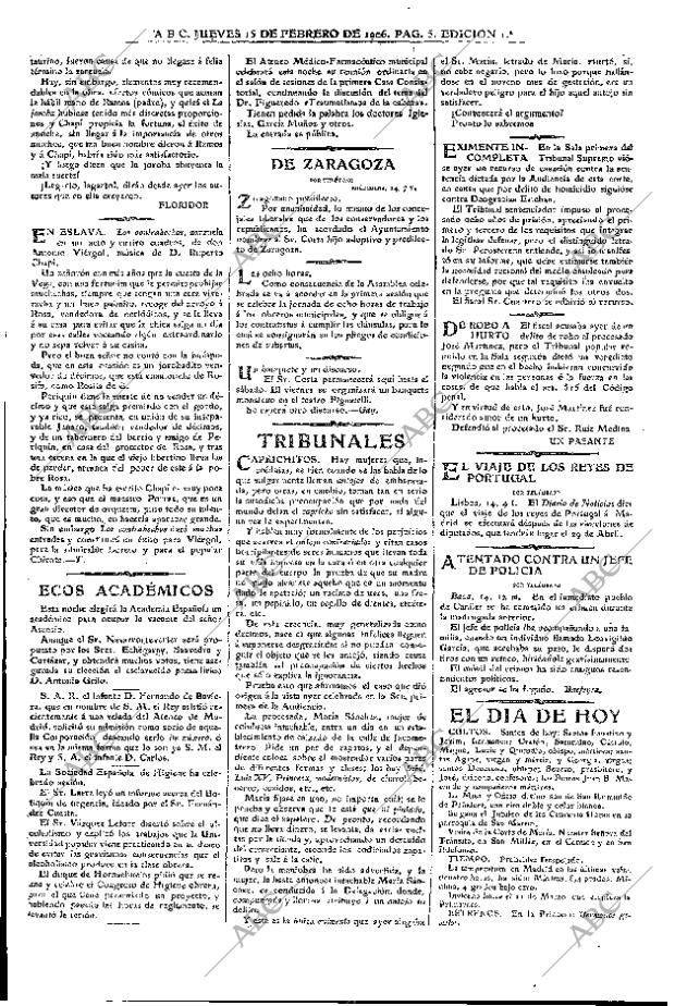 ABC MADRID 15-02-1906 página 5