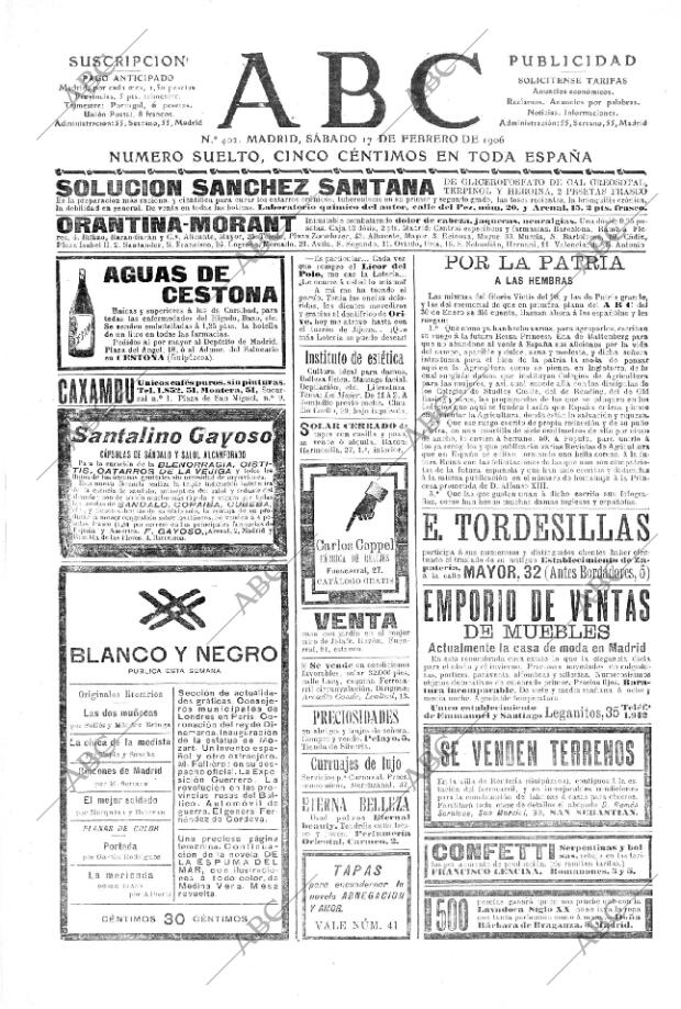 ABC MADRID 17-02-1906 página 1