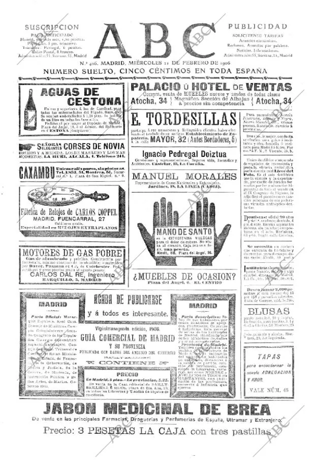 ABC MADRID 21-02-1906 página 1