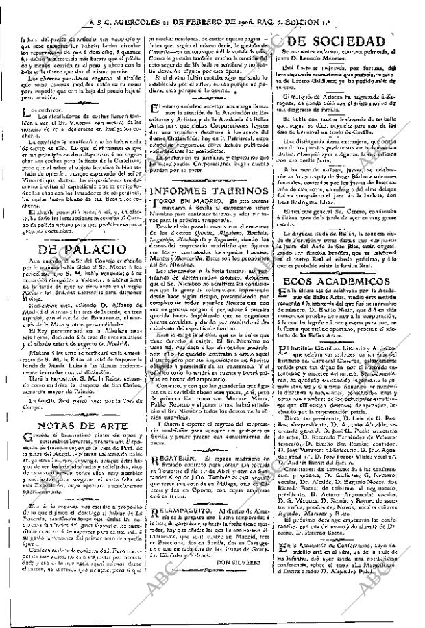 ABC MADRID 21-02-1906 página 5