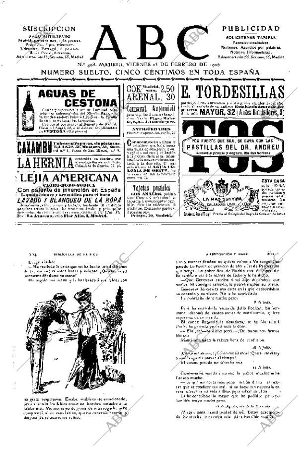 ABC MADRID 23-02-1906 página 1