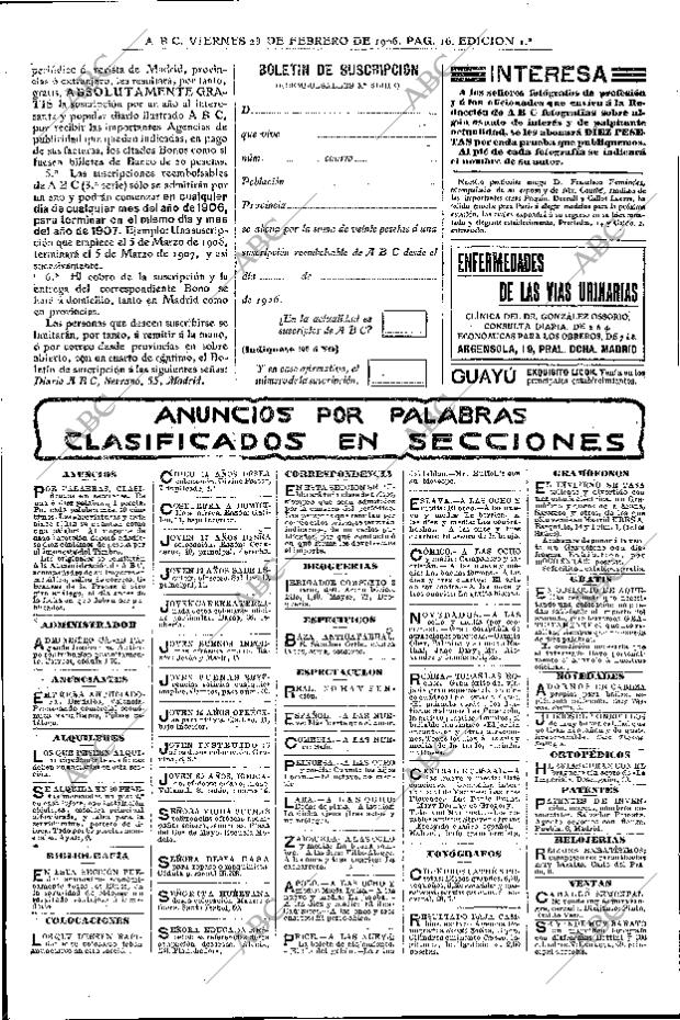 ABC MADRID 23-02-1906 página 16