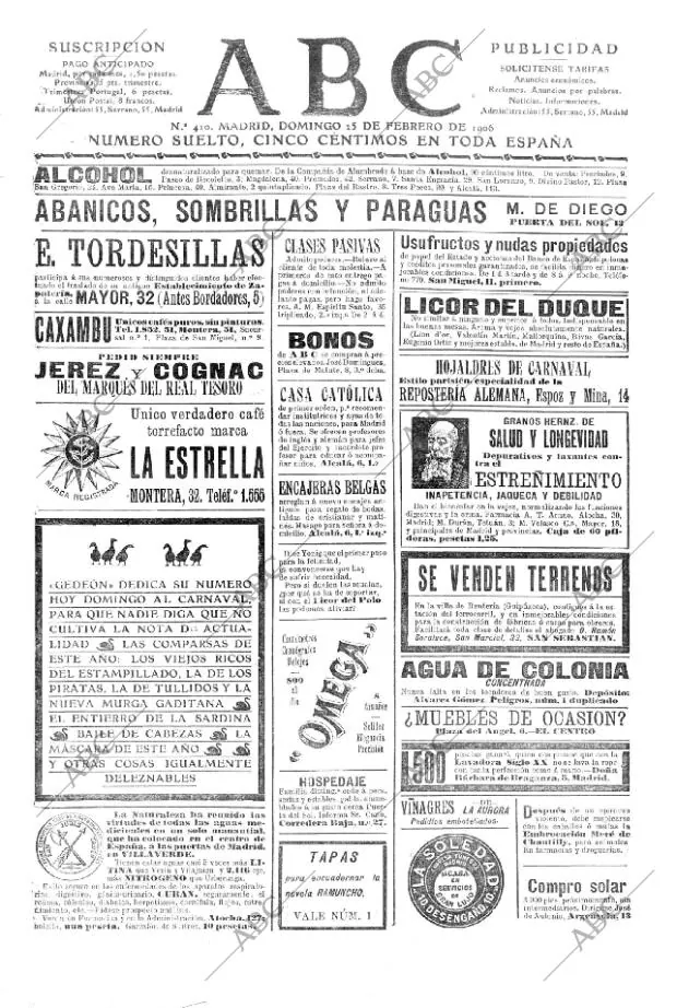 ABC MADRID 25-02-1906 página 1