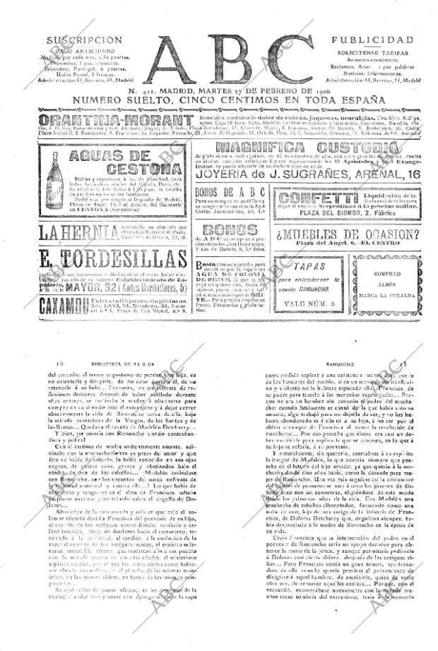 ABC MADRID 27-02-1906 página 1