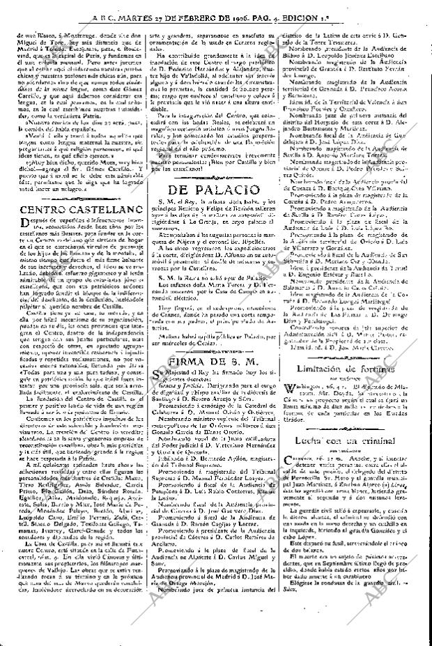 ABC MADRID 27-02-1906 página 4