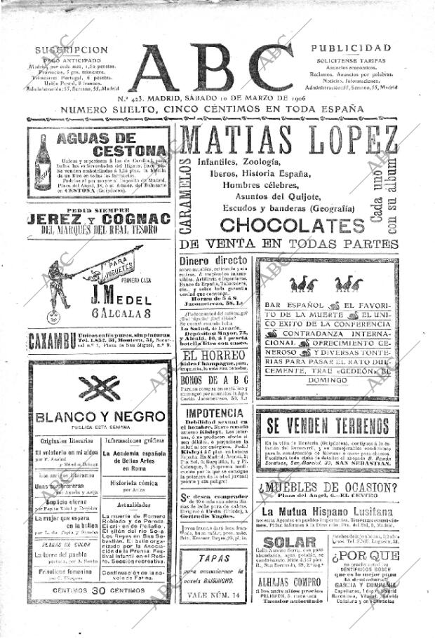 ABC MADRID 10-03-1906 página 1