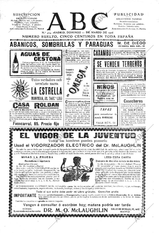 ABC MADRID 11-03-1906 página 1