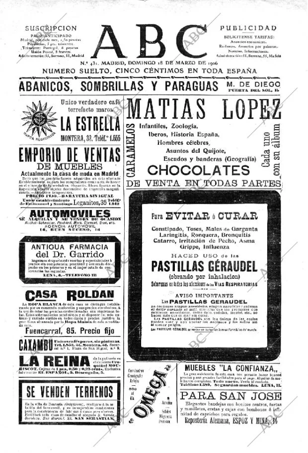 ABC MADRID 18-03-1906 página 1